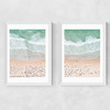 Aerial Beach Diptych Medium White Frame