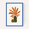 Two Green Vases & Orange Plant