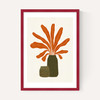 Two Green Vases & Orange Plant