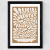 One Hundred Leaved Plant VII Brown Wide Black Frame