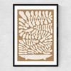 One Hundred Leaved Plant VII Brown Narrow Black Frame