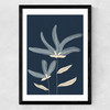 Two Flowers Medium Black Frame