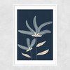 Two Flowers Narrow White Frame
