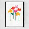 Little Happy Flowers Narrow Black Frame
