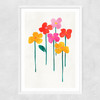 Little Happy Flowers Narrow White Frame