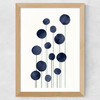 Water Flowers Wide Oak Frame