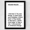 House Rules Wide Black Frame