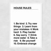House Rules Narrow White Frame