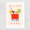 Bloody Mary Cocktail Narrow White Frame