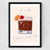 Old Fashioned Cocktail Medium Black Frame