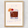 Old Fashioned Cocktail Wide Oak Frame