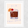 Old Fashioned Cocktail Wide White Frame