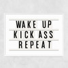 Kick Ass Repeat Narrow White Frame