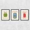 Kitchen Pantry Triptych Narrow Black Frame