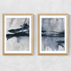 Blue Diptych Medium Oak Frame