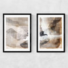 Brown Layers Diptych Narrow Black Frame