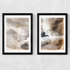 Brown Layers Diptych Medium Black Frame