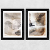 Brown Layers Diptych Wide Black Frame