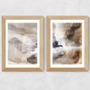 Brown Layers Diptych Wide Oak Frame