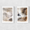 Brown Layers Diptych Narrow White Frame
