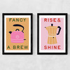 Fancy a Brew Diptych Medium Black Frame
