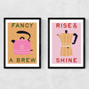 Fancy a Brew Diptych Narrow Black Frame