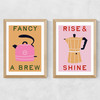 Fancy a Brew Diptych Medium Oak Frame