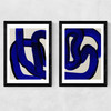Blue Loops Diptych Medium Black Frame