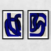 Blue Loops Diptych Narrow Black Frame