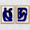 Blue Loops Diptych Wide Oak Frame