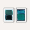 Teal Shapes Diptych