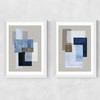 Pieces Diptych Medium White Frame