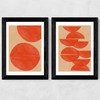 Crimson Diptych Wide Black Frame