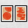 Crimson Diptych Medium Black Frame