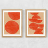Crimson Diptych Medium Oak Frame