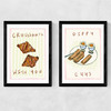 Breakfast Diptych Medium Black Frame