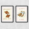Breakfast Diptych Narrow Black Frame