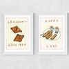 Breakfast Diptych Wide White Frame