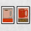 Tea and Coffee Diptych Narrow Black Frame