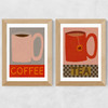 Tea and Coffee Diptych Wide Oak Frame