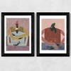 The Hug & Take A Moment Diptych Wide Black Frame
