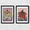 The Hug & Take A Moment Diptych Medium Black Frame