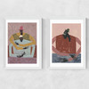 The Hug & Take A Moment Diptych Medium White Frame