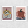 The Hug & Take A Moment Diptych Narrow White Frame