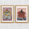 The Hug & Take A Moment Diptych Wide Oak Frame