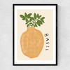 Basil Plant Narrow Black Frame