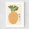 Basil Plant Medium White Frame