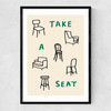 Take A Seat Narrow Black Frame