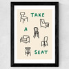 Take A Seat Wide Black Frame