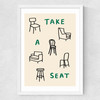 Take A Seat Medium White Frame